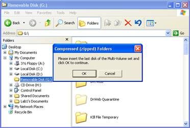 muncul pesan compressed zipped folders pada saat mengakses flash disk